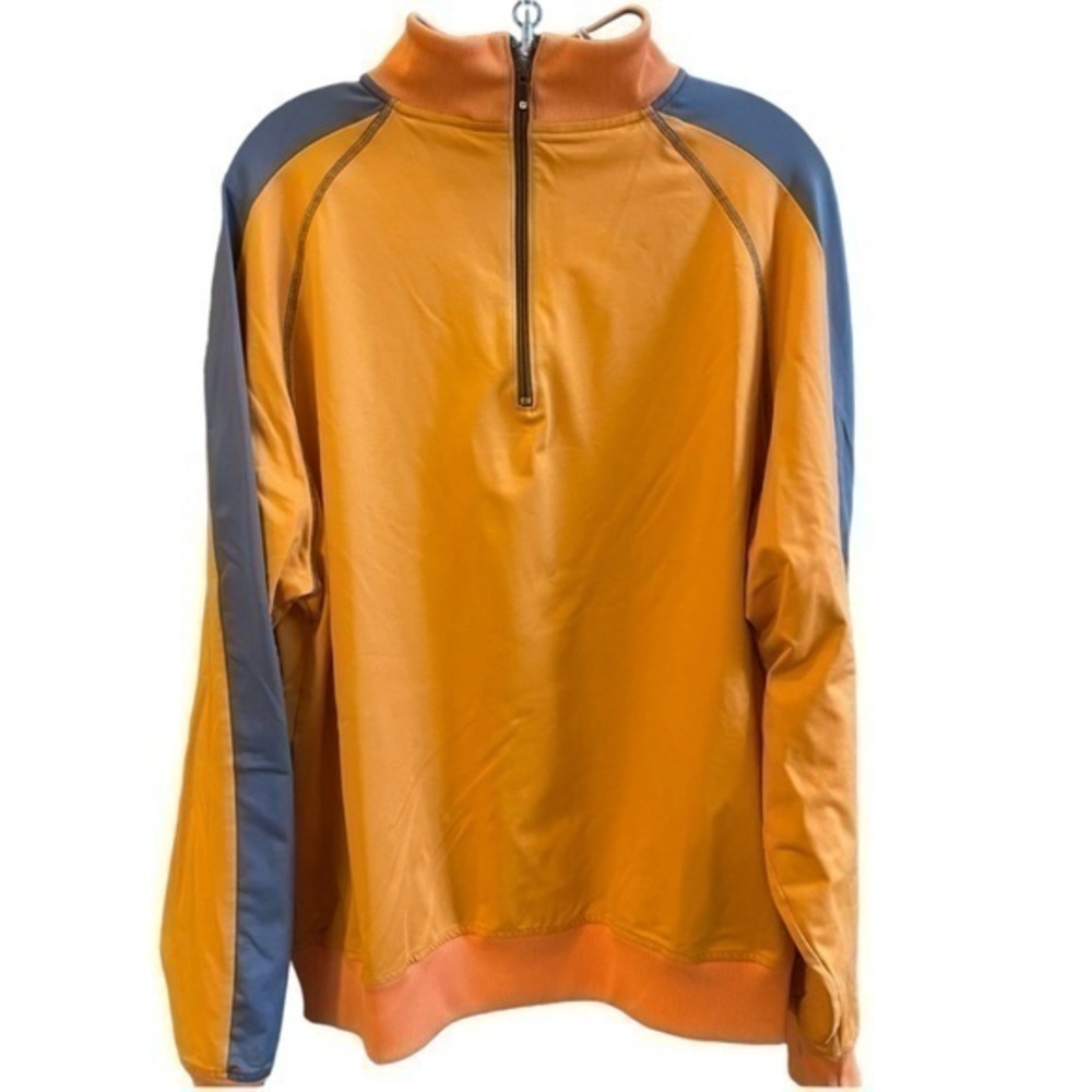 FOOTJOY‎ Mens Quarter Zip Pullover Orange Grey Golf Pwrformance Size Large